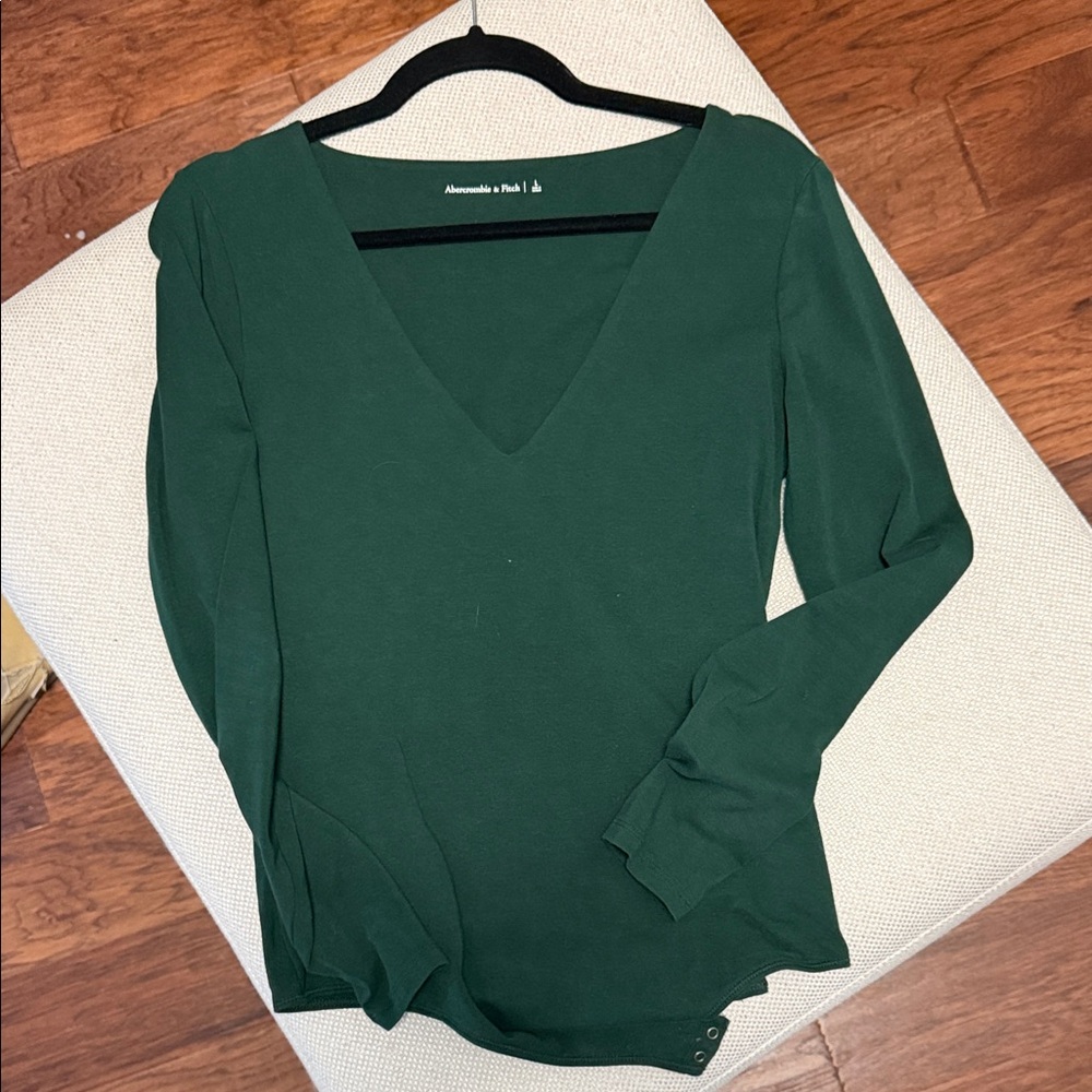 Abercrombie & Fitch Forest Green V-Neck Bodysuit